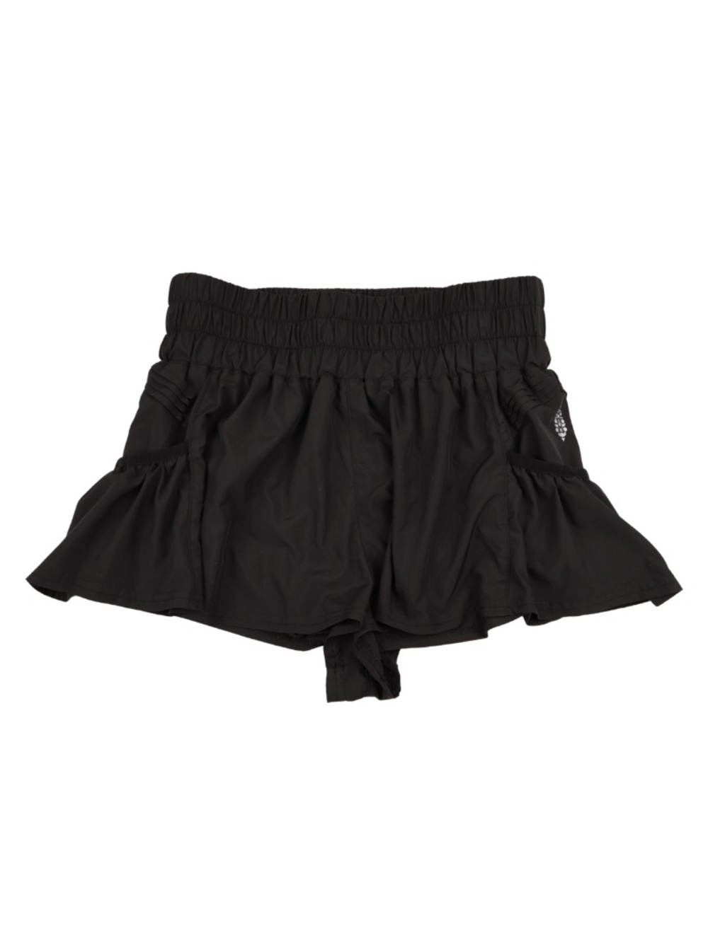 FP Movement Get Your Flirt Black Ruffle Athletic Shorts XS